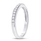 10k White Gold Round Diamond Single Row Band Ring 1/4 Cttw