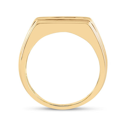 10k Yellow Gold Round Diamond Flat Top Band Ring 1 Cttw