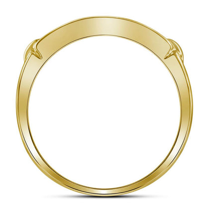 10k Yellow Gold Round Diamond Four Row Band Ring 1/2 Cttw