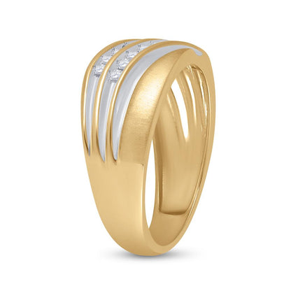 10k Yellow Gold Round Diamond Wedding Band Ring 1/4 Cttw