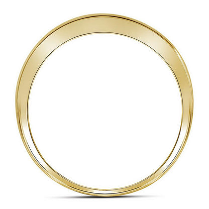 10k Yellow Gold Round Diamond Wedding Triple Row Band Ring 1/10 Cttw