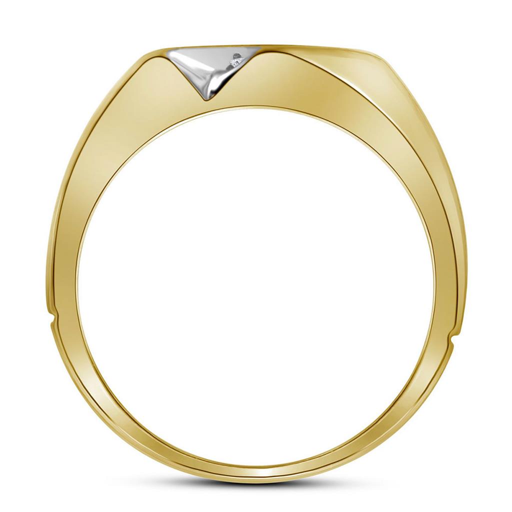 10k Two-tone Gold Round Diamond Diagonal 3 Row Fashion Ring 1/2 Cttw