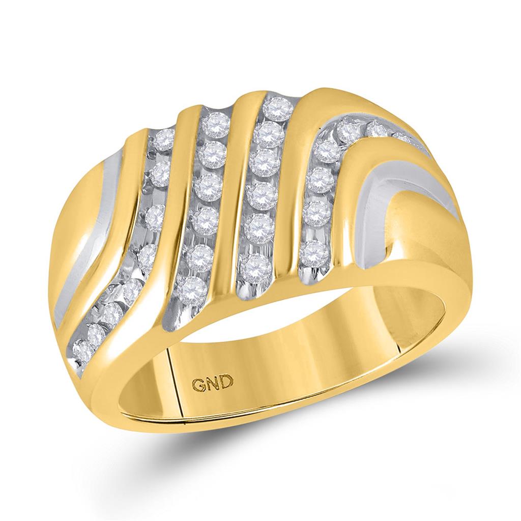 10k Yellow Gold Round Diamond Band Ring 1/2 Cttw