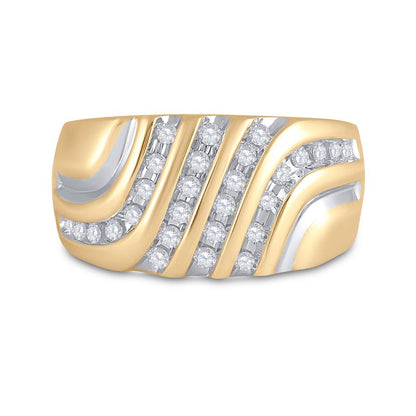 10k Yellow Gold Round Diamond Band Ring 1/2 Cttw