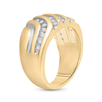 10k Yellow Gold Round Diamond Band Ring 1/2 Cttw