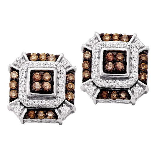 1/2CT-Diamond  NATURAL BROWN  EARRING