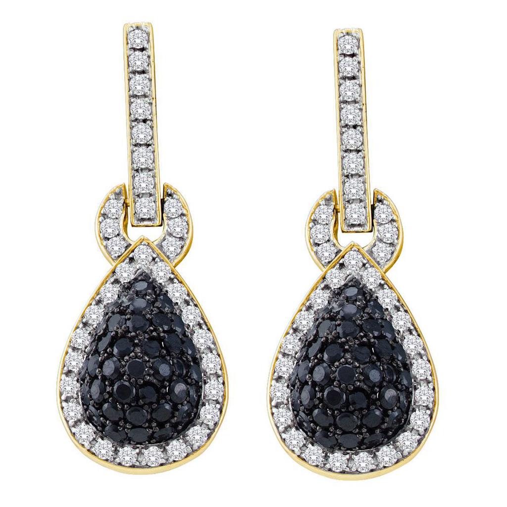 1 3/4CTW-Diamond BLACK  EARRING