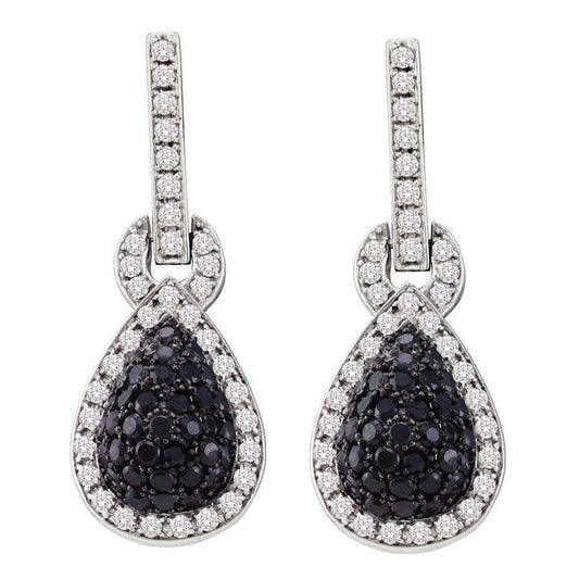 1 3/4CT-Diamond BLACK  EARRING