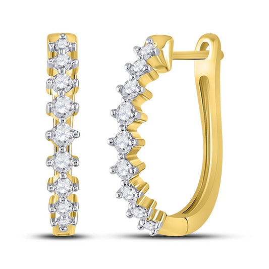 1/2 CTW-Diamond FASHION HIGH HOOPS EARRING