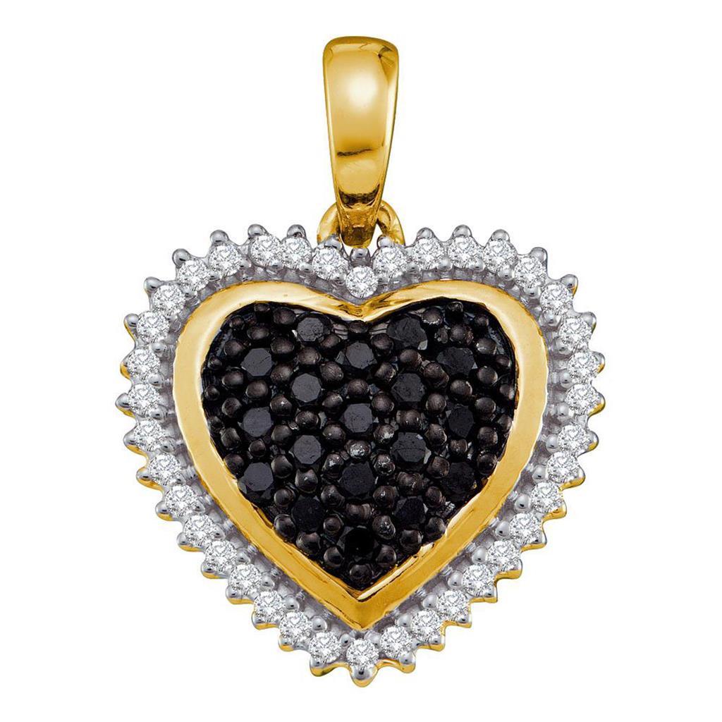 1/3CTW-Diamond BLACK HEART PENDANT