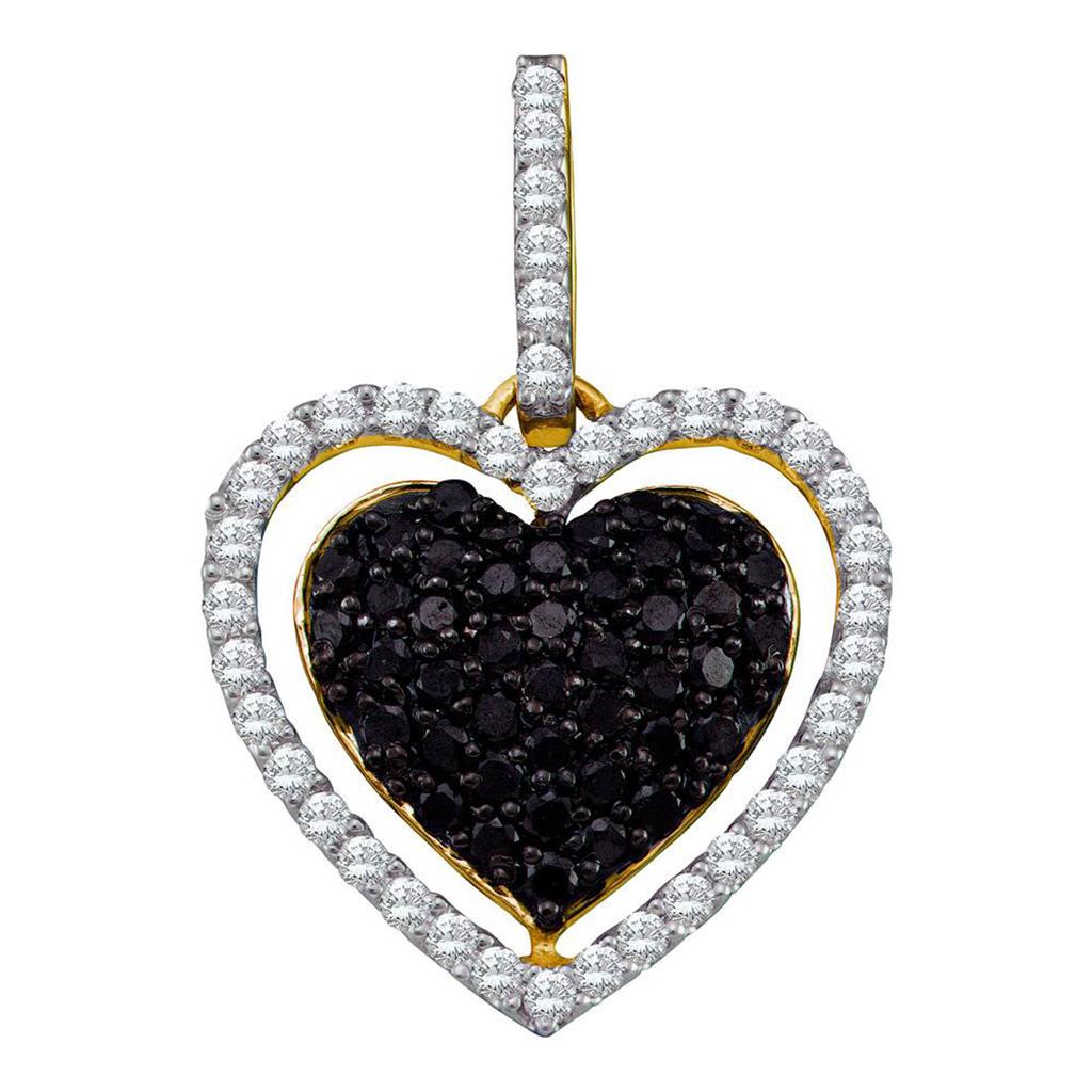 3/4CT-Diamond BLACK HEART FASHION PENDANT