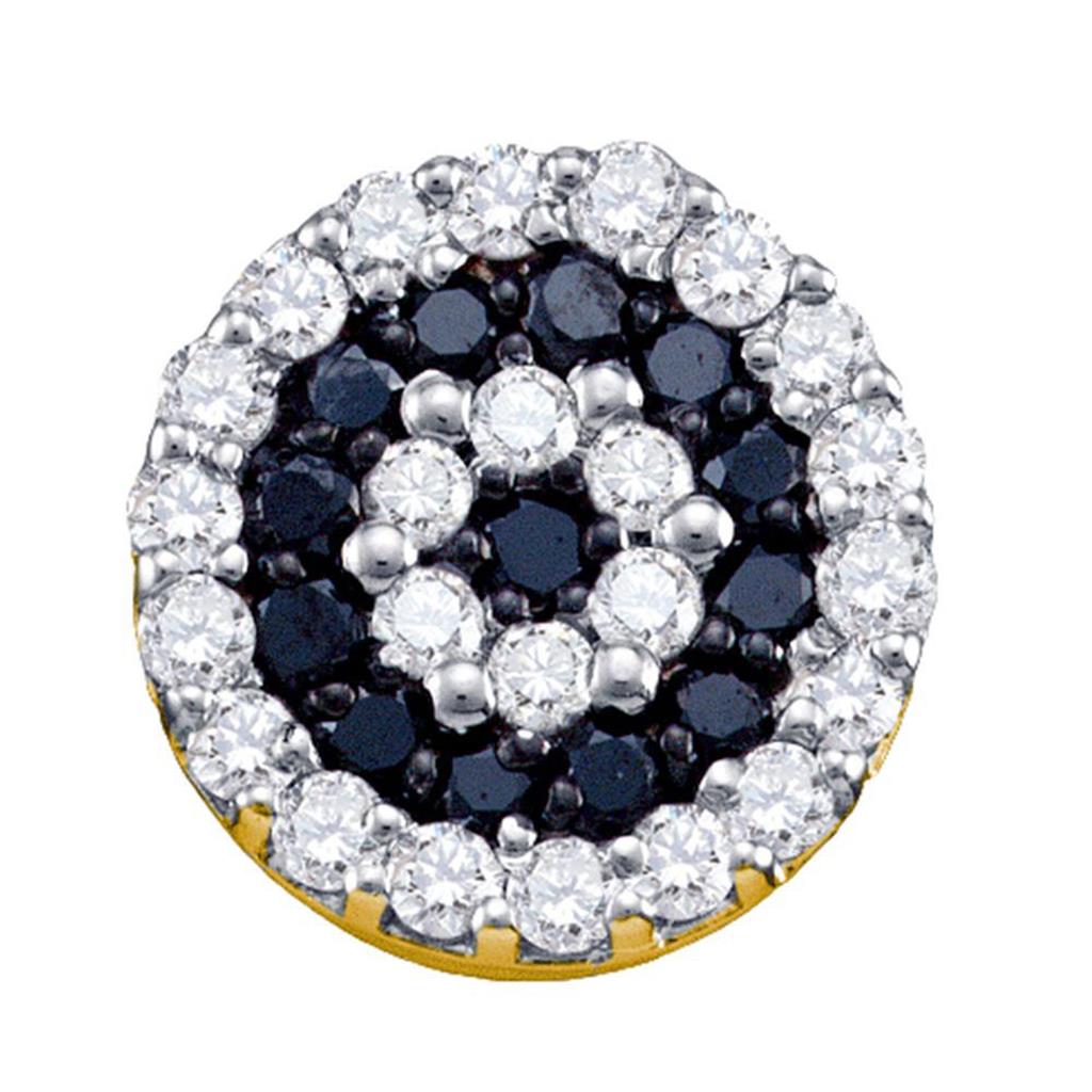10k Yellow Gold Black Diamond Concentric Pendant 1/4 Cttw
