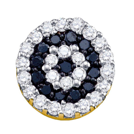 10k Yellow Gold Black Diamond Concentric Pendant 1/4 Cttw