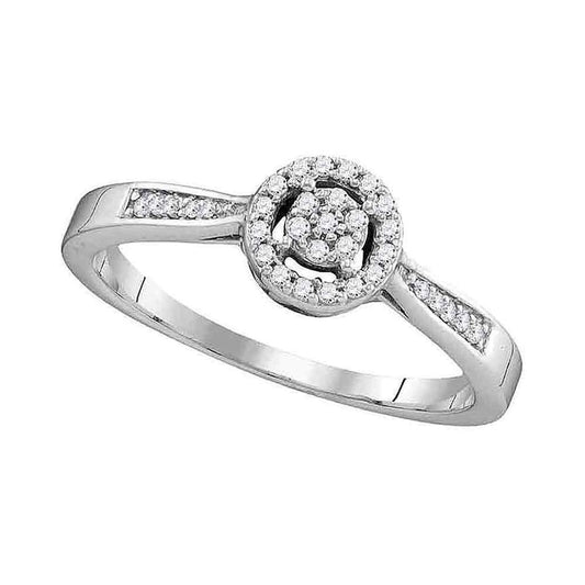 14k White Gold Diamond Bridal Engagement Ring 1/8 Cttw