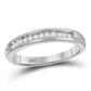 10k White Gold Round Diamond Single Row Band Ring 1/8 Cttw