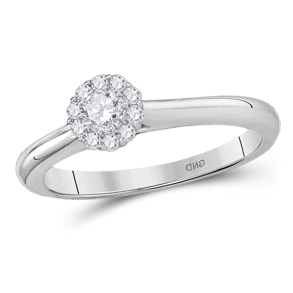 14k White Gold Round Diamond Solitaire Bridal Engagement Ring 1/4 Cttw