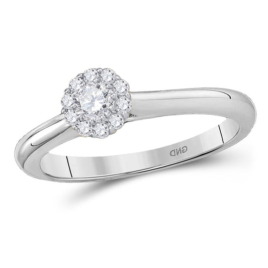 14k White Gold Round Diamond Solitaire Bridal Engagement Ring 1/4 Cttw