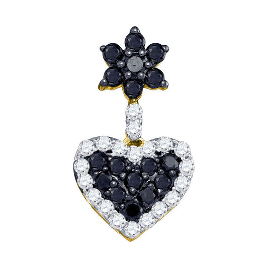 1/2CT-Diamond BLACK HEART PENDANT