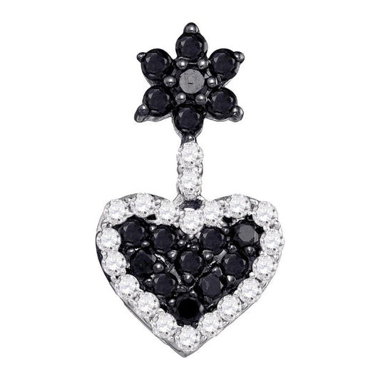 1/2CT-Diamond BLACK HEART PENDANT