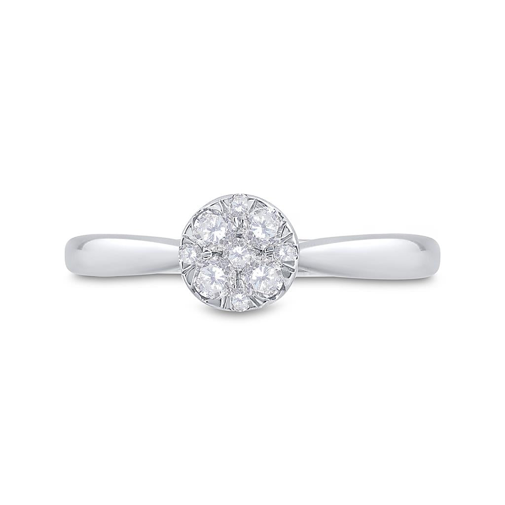14k White Gold Diamond Bridal Engagement Ring 1/4 Cttw