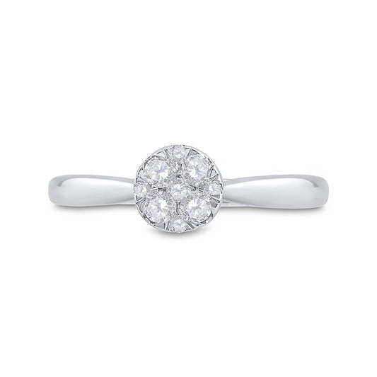 14k White Gold Diamond Bridal Engagement Ring 1/4 Cttw
