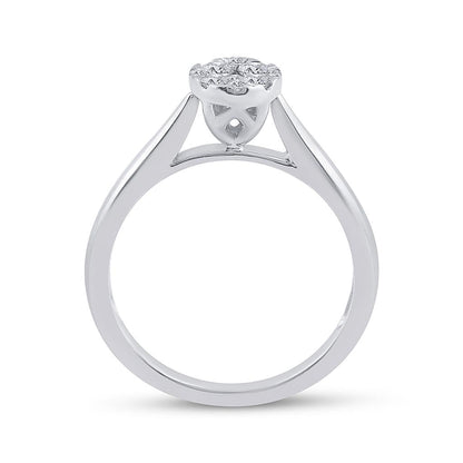 14k White Gold Diamond Bridal Engagement Ring 1/4 Cttw