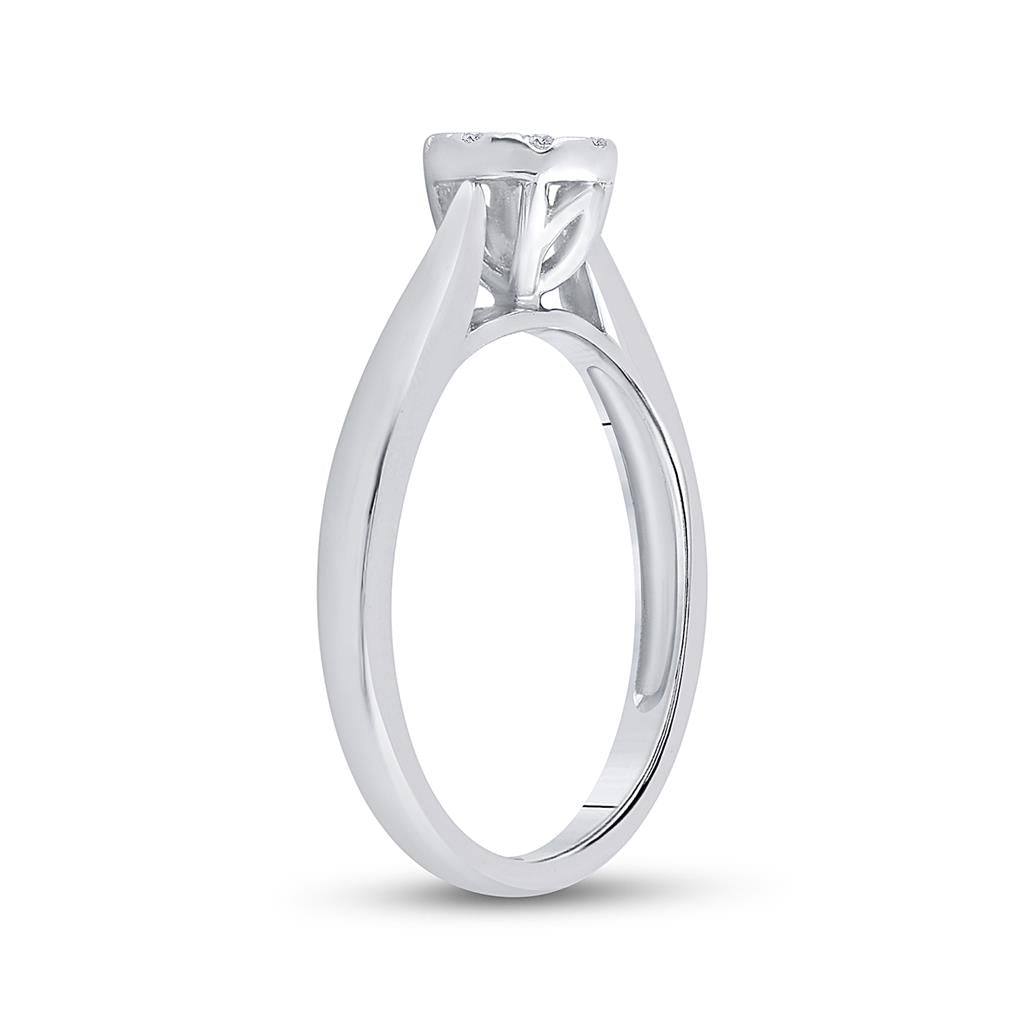 14k White Gold Diamond Bridal Engagement Ring 1/4 Cttw