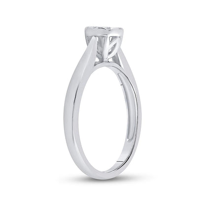 14k White Gold Diamond Bridal Engagement Ring 1/4 Cttw
