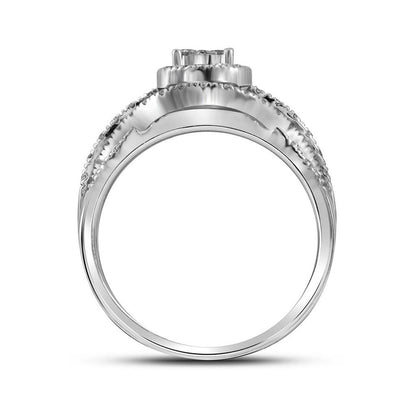 14k White Gold Diamond Bridal Engagement Ring 1/3 Cttw
