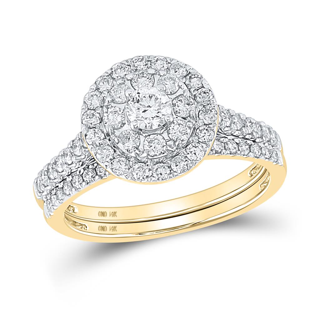 1 CT-Diamond 1/5 RD-CS BLISS  BRIDAL SETS DOUBLE HALO