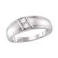 10k White Gold Round Diamond Band Ring 1/5 Cttw
