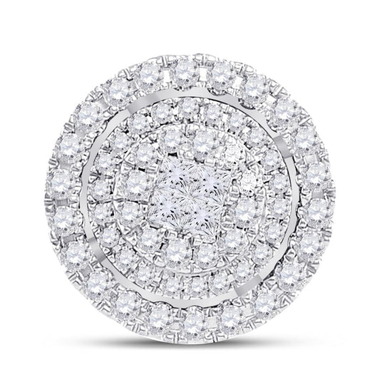 14k Yellow Gold Princess Diamond Fashion Cluster Pendant 1/2 Ctw