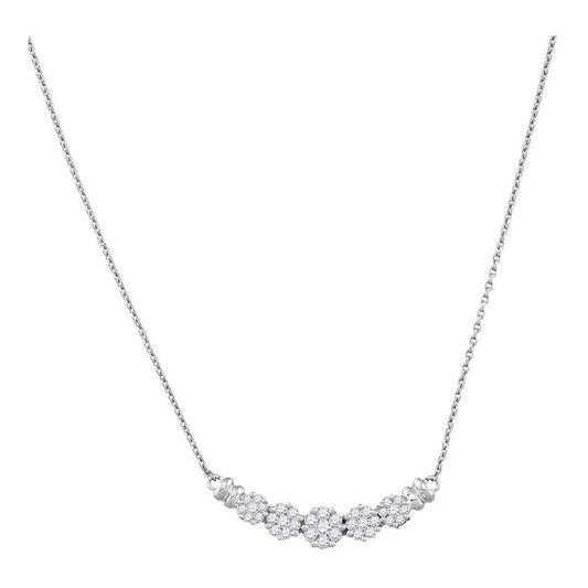 1/2CT-Diamond FLOWER NECKLACE