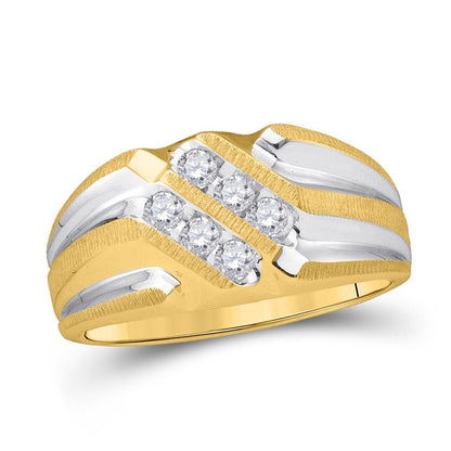 10k Yellow Gold Round Diamond Band Ring 1/4 Cttw