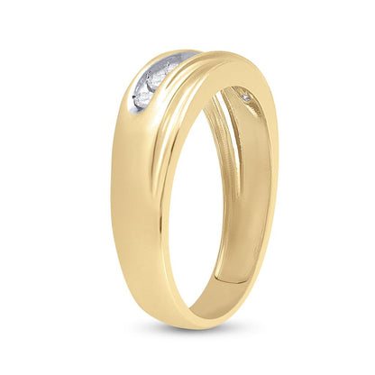 10k Yellow Gold Round Diamond Wedding Band Ring 1/4 Cttw