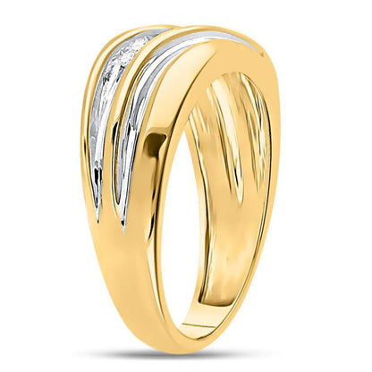10k Yellow Gold Round Diamond Wedding Band Ring 1/4 Cttw