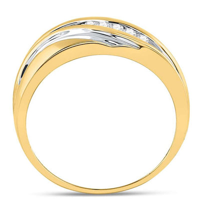 10k Yellow Gold Round Diamond Wedding Band Ring 1/4 Cttw