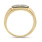 10k Yellow Gold Round Diamond Cross Band Ring .02 Cttw