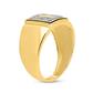 10k Yellow Gold Round Diamond Cross Band Ring .02 Cttw