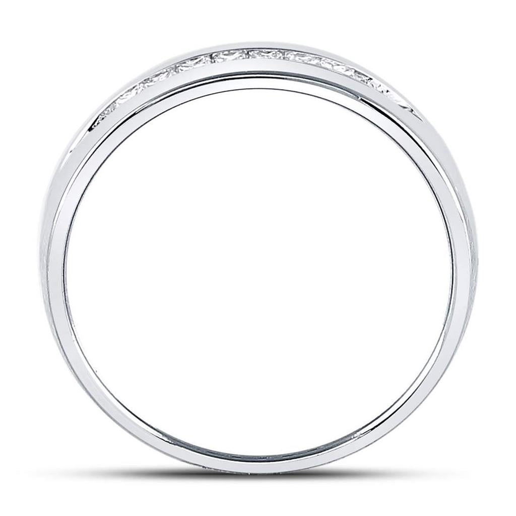 14k White Gold Princess Diamond Wedding Band Ring 1/4 Cttw