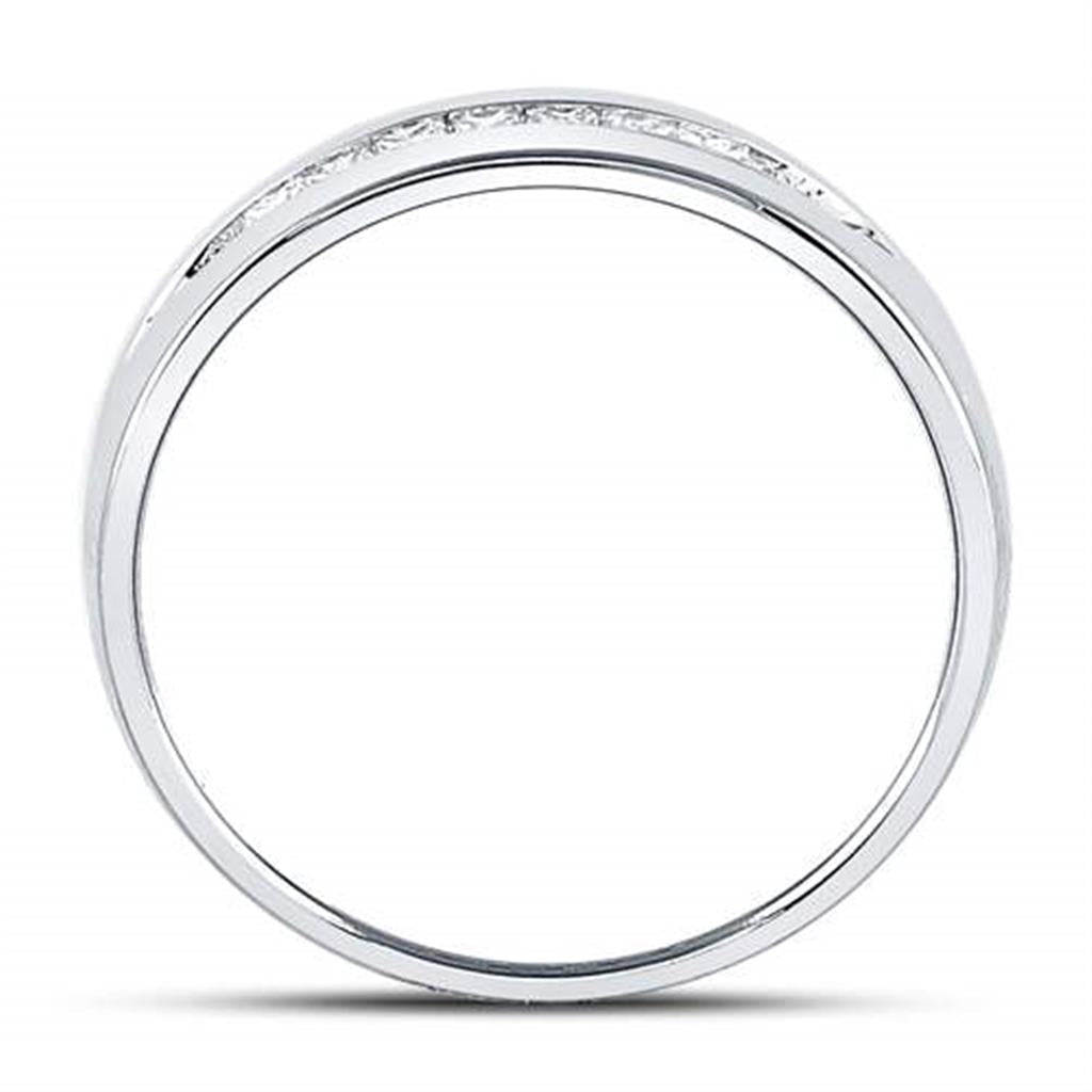 14k White Gold Princess Diamond Wedding Band Ring 1/4 Cttw