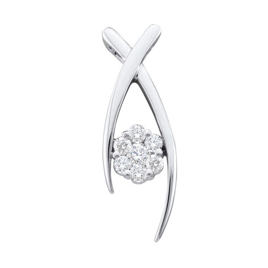 1/4CT-Diamond FLOWER PENDANT