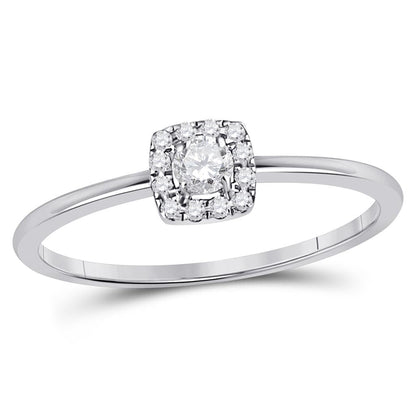 10kt Rose Gold Round Diamond Solitaire Stackable Band Ring 1/5 Cttw