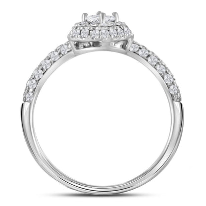 14k White Gold Princess Diamond 2-stone Bridal Engagement Ring 1 Ctw (Certified)