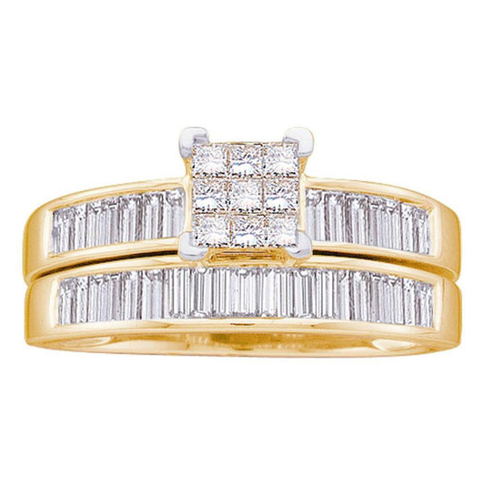 1 CT-Diamond INVISIBLE BRIDAL SET