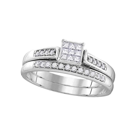 1/4CTW-Diamond INVISIBLE BRIDAL SET