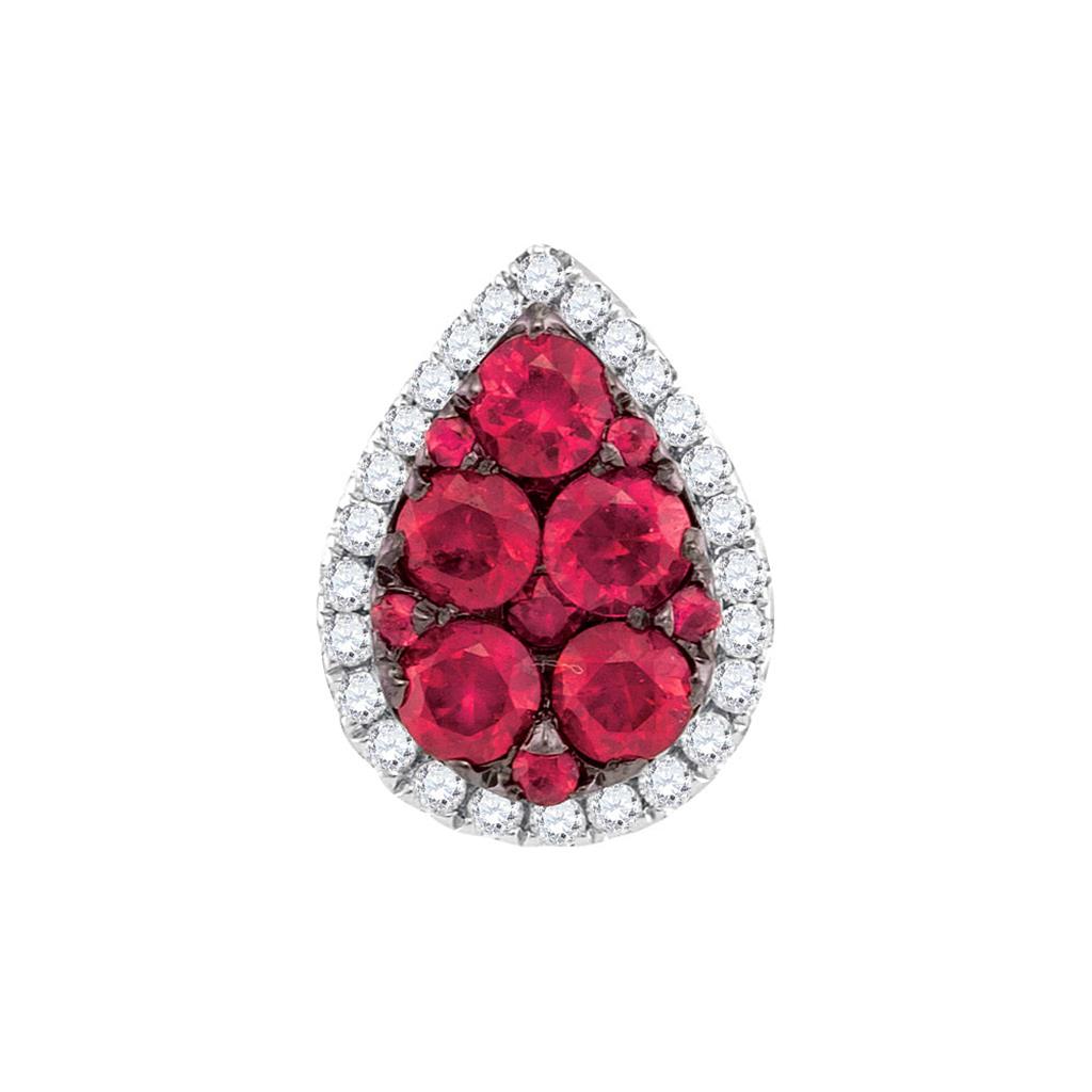 1/8CTW-Diamond 7/8CT-RUBY PENDANT