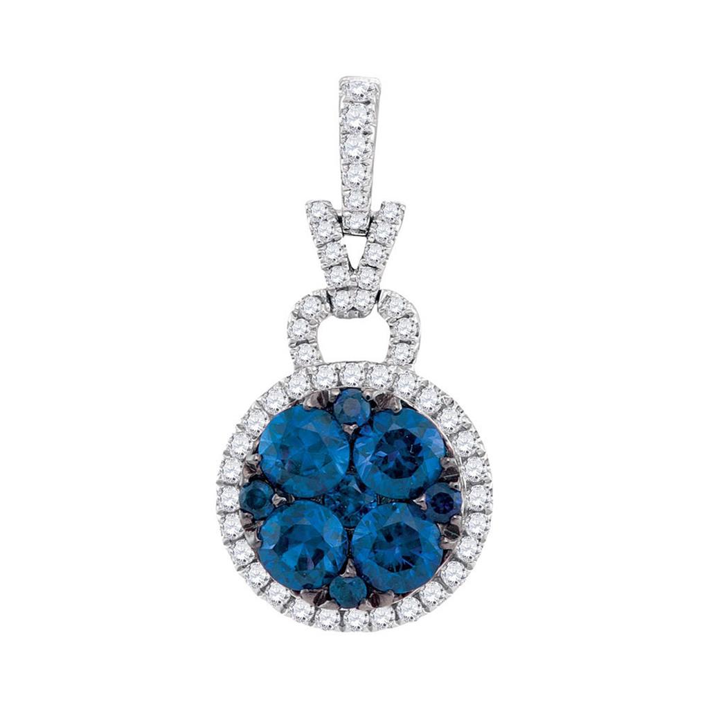 1/4CTW-Diamond 1 1/5CT-SAPPHIRE PENDANT