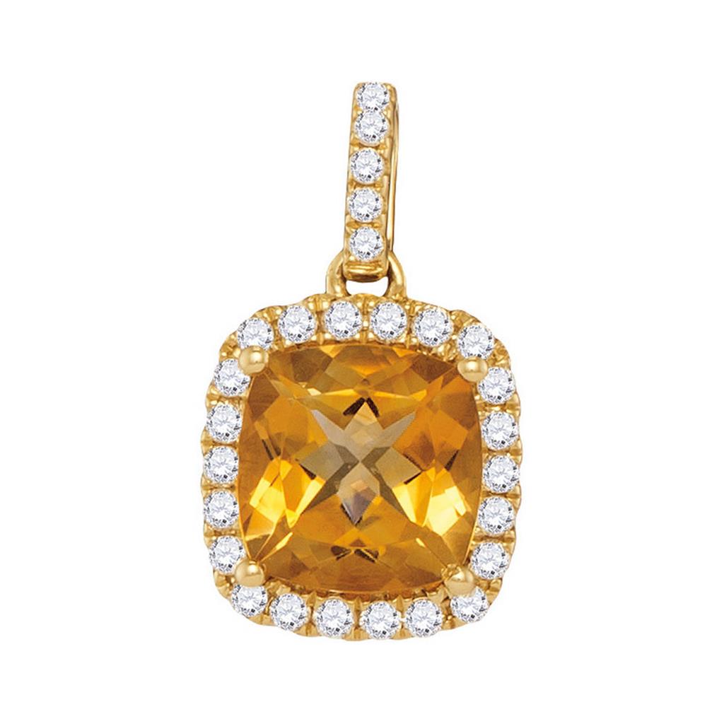 1/5CTW-Diamond 1 (MIN)CT CITRINE PENDANT