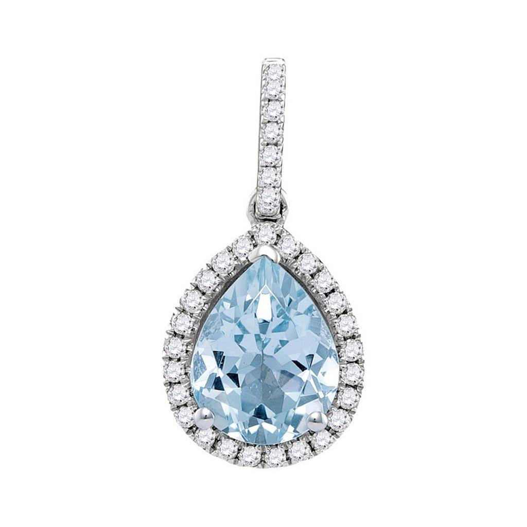 1/6CTW-Diamond 1 1/5(MIN)CT AQUA PENDANT